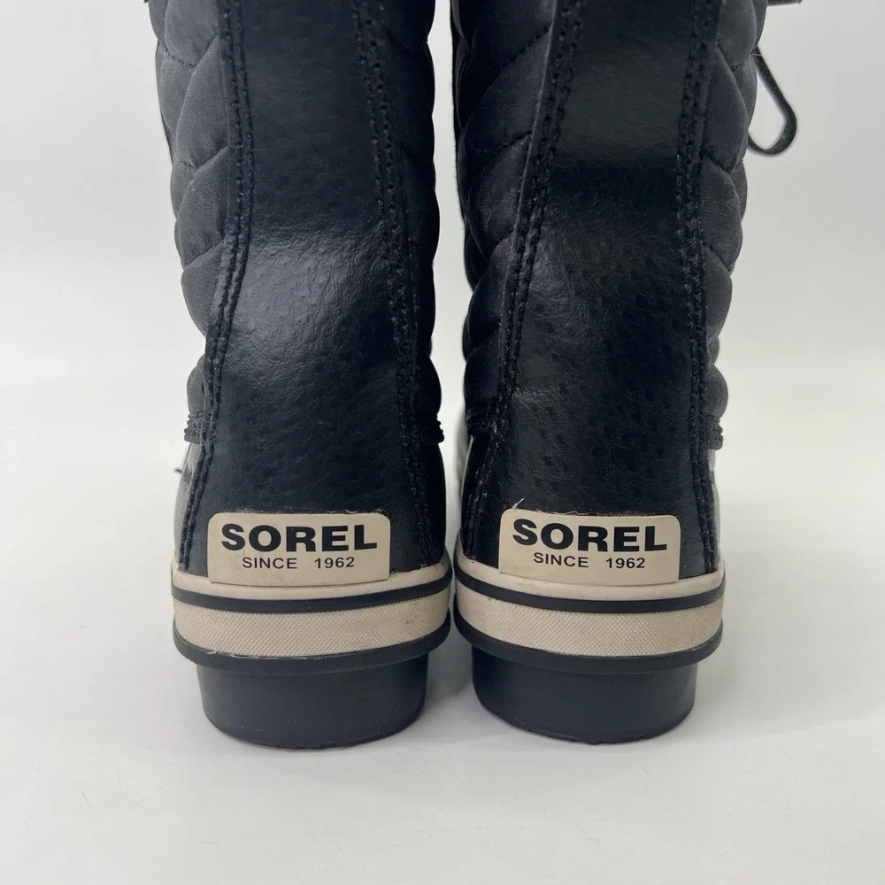 Sorel Big Girls Youth Boots Size 4 Tofino Tall Snow Waterproof Faux Fur Black
